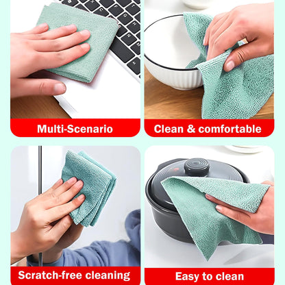 Microfiber Cleaning & Drying Wipes Matcha Green 20×20 cm – Pack of 20