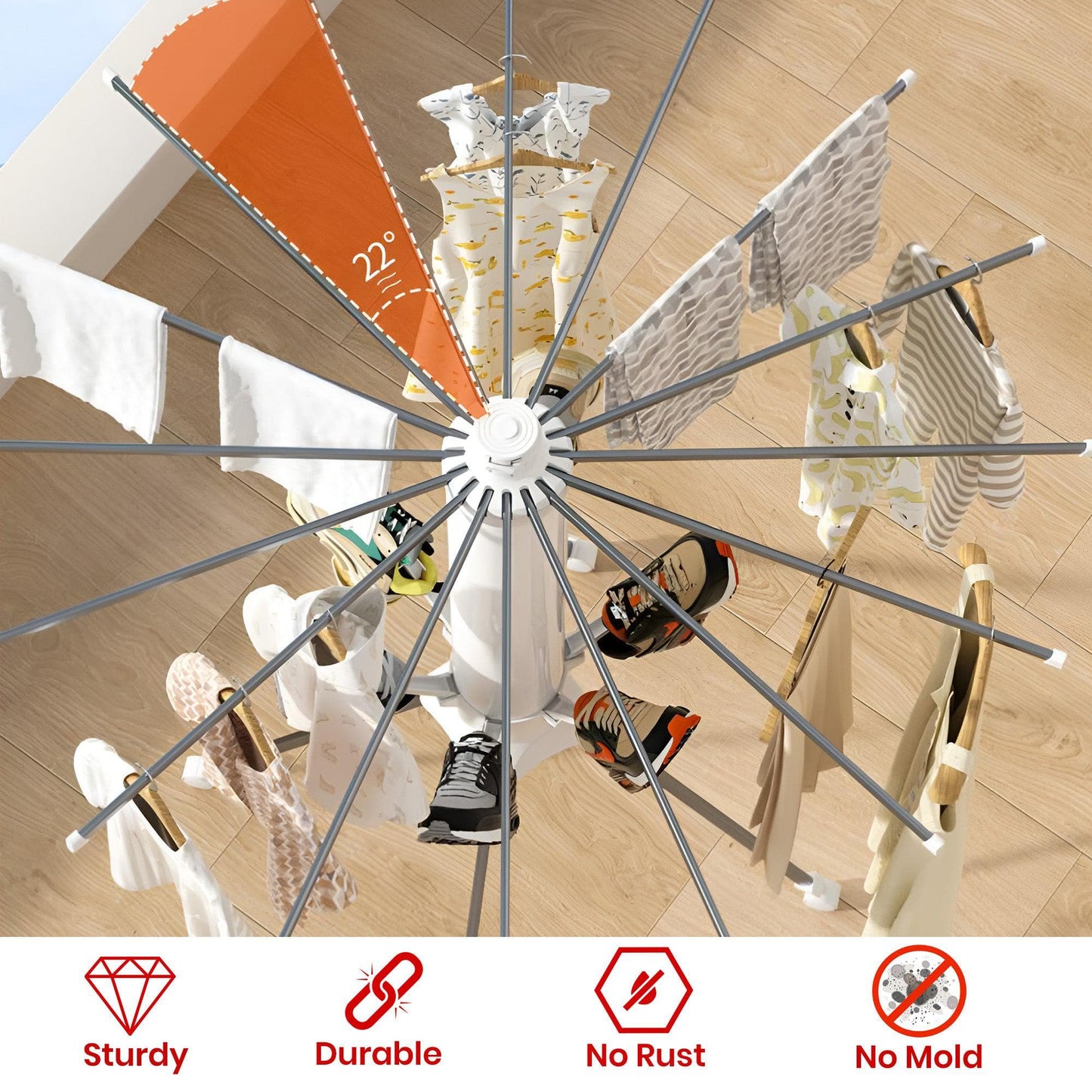 Prime Pick 4 Feets Double Tiers Drying Rack-S