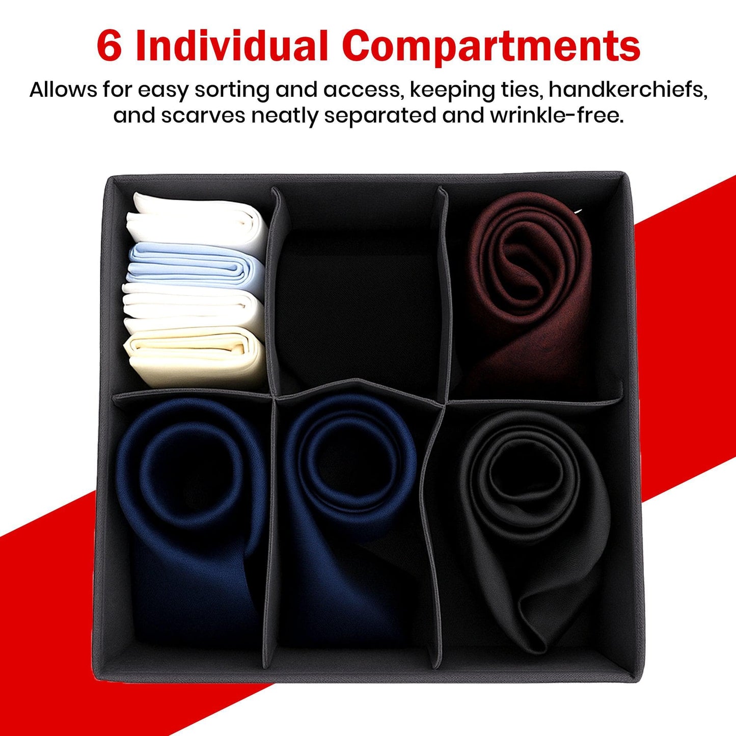 Foldable Premium Bamboo Cloth Organizer with 6 Compartments