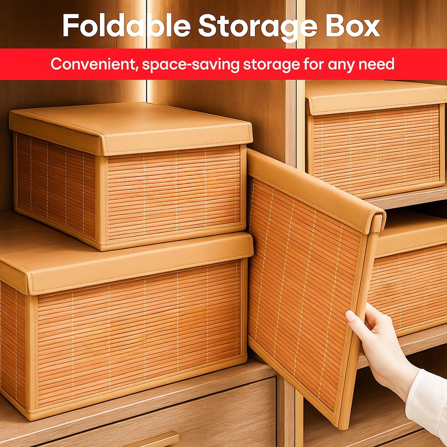 Minimalist Foldable Bamboo Storage Organizer