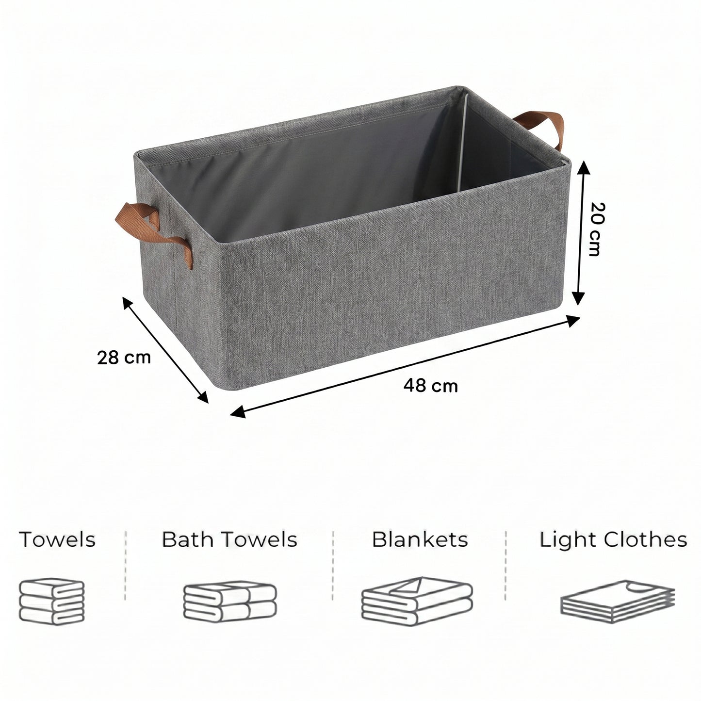 Prime Pick XL Oxford Cloth Organizer Durable Foldable Storage Box with Metal Frame
