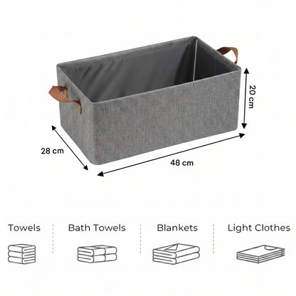 Prime Pick XL Oxford Cloth Organizer Durable Foldable Storage Box with Metal Frame