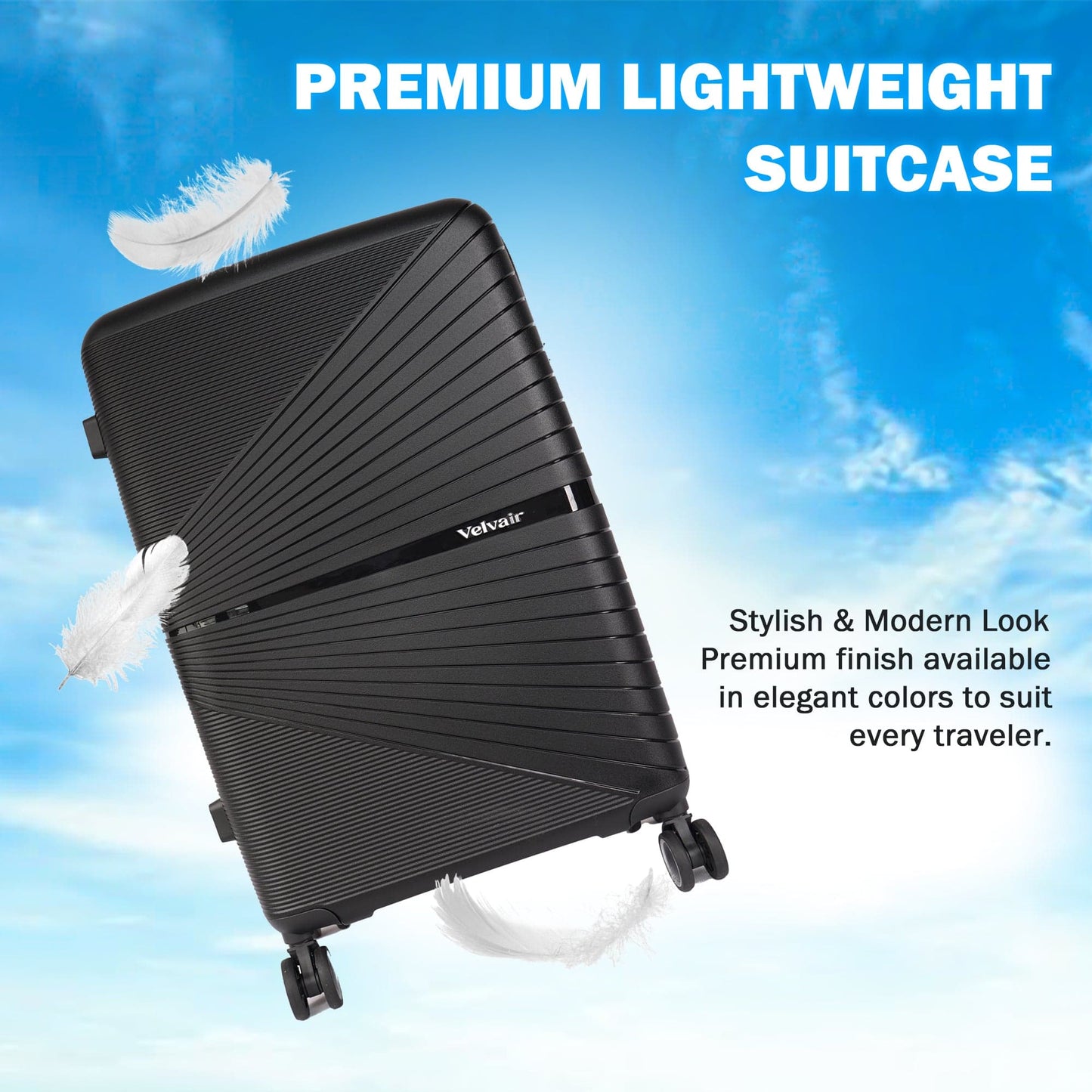 Premium 22” Hard Shell Luggage – Stylish Black Trolley Bag for Travel