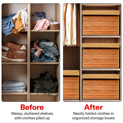 Minimalist Foldable Bamboo Storage Organizer