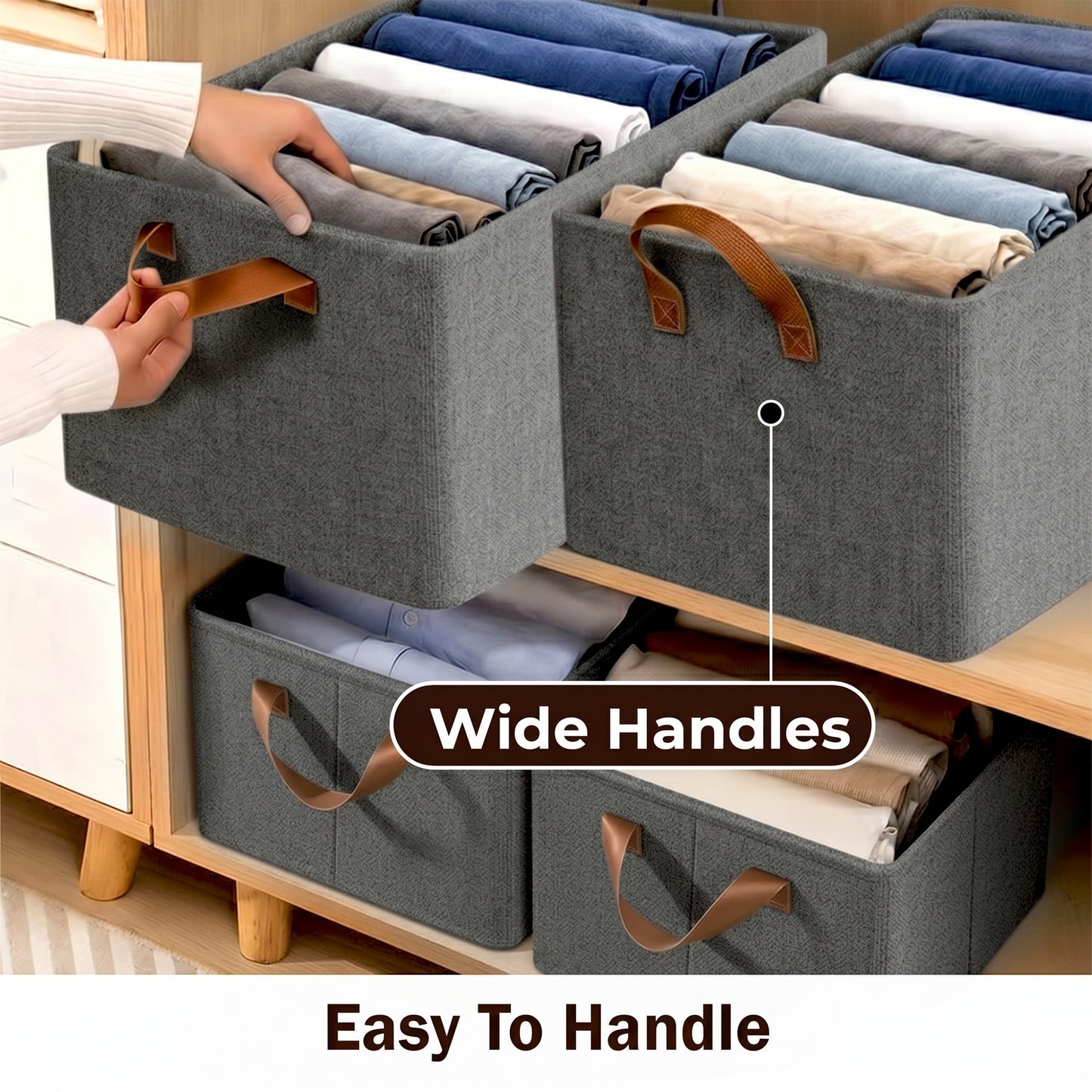 Prime Pick XL Oxford Cloth Organizer Durable Foldable Storage Box with Metal Frame