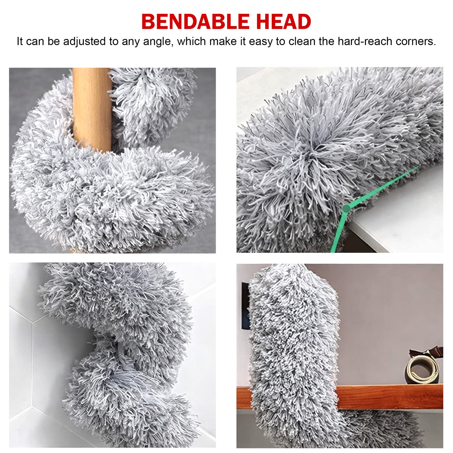 Prime Pick Microfiber Telescopic Duster 2.5m | Extendable Pole for High Ceiling, Fan & Cobweb Cleaning | Washable, Bendable Head Dust Cleaner