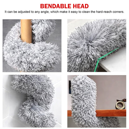 Prime Pick Microfiber Telescopic Duster 2.5m | Extendable Pole for High Ceiling, Fan & Cobweb Cleaning | Washable, Bendable Head Dust Cleaner