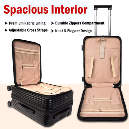 Velvair Luggage: Travel Made Stylish and Effortless 20" BLACK