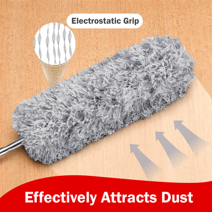 Prime Pick Microfiber Telescopic Duster 2.5m | Extendable Pole for High Ceiling, Fan & Cobweb Cleaning | Washable, Bendable Head Dust Cleaner