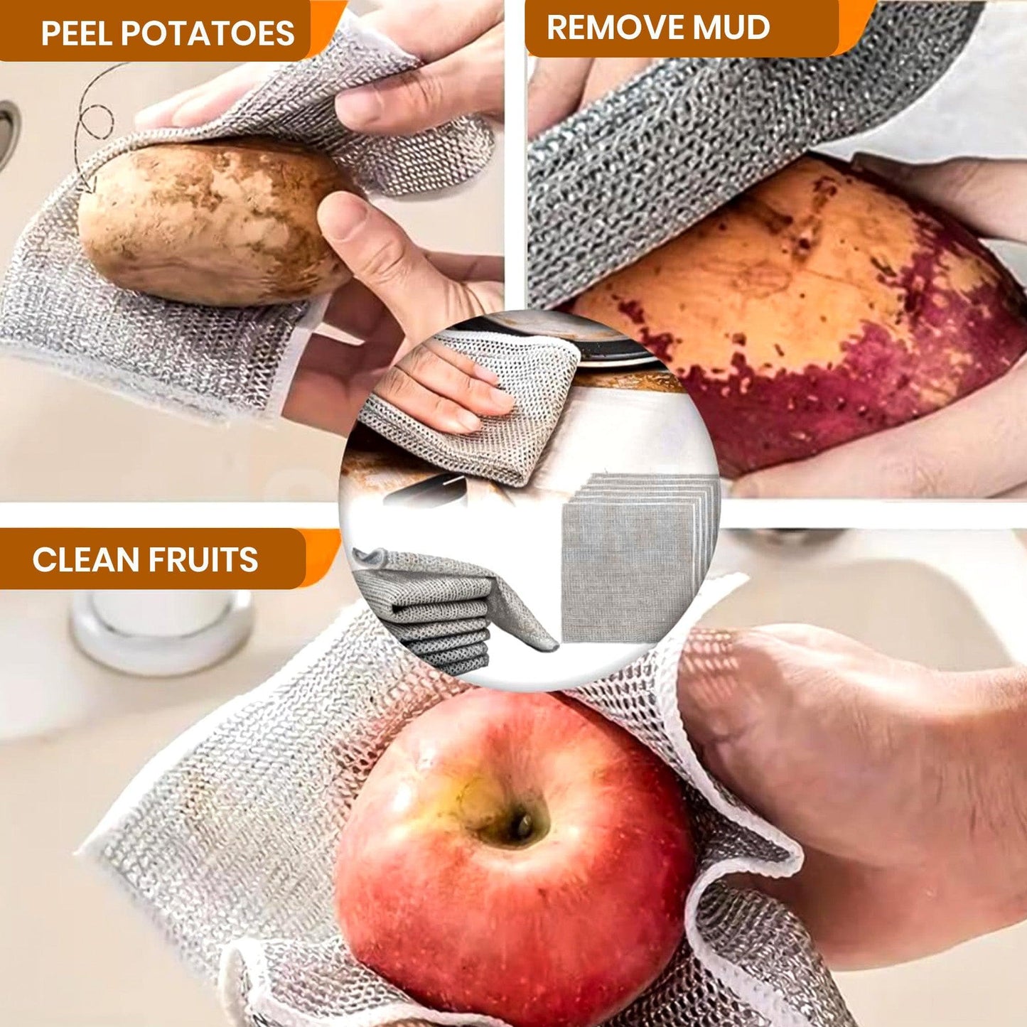 Non-Scratch Multipurpose Dish Wash Cloth SET OF-10