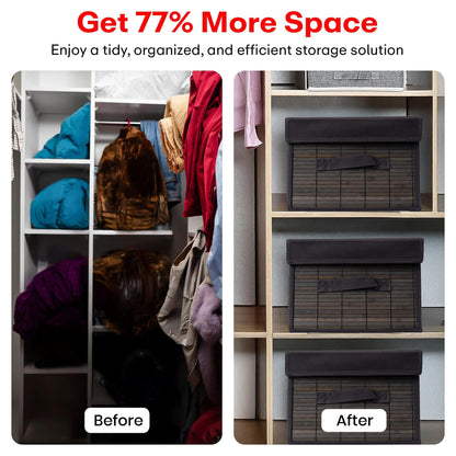 Foldable Bamboo Cloth Organizer with Handle