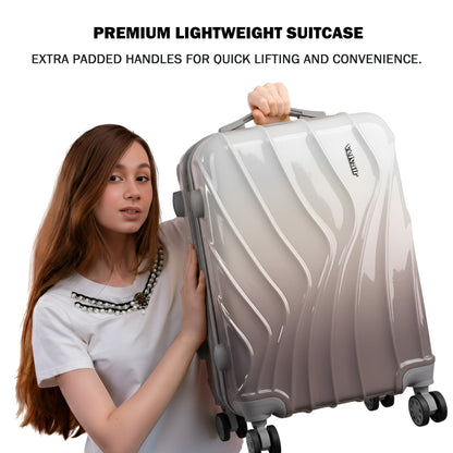 Medium Hard Shell Luggage Set of 3 (20” + 24” + 28”) – Stylish Gold Trolley Bags