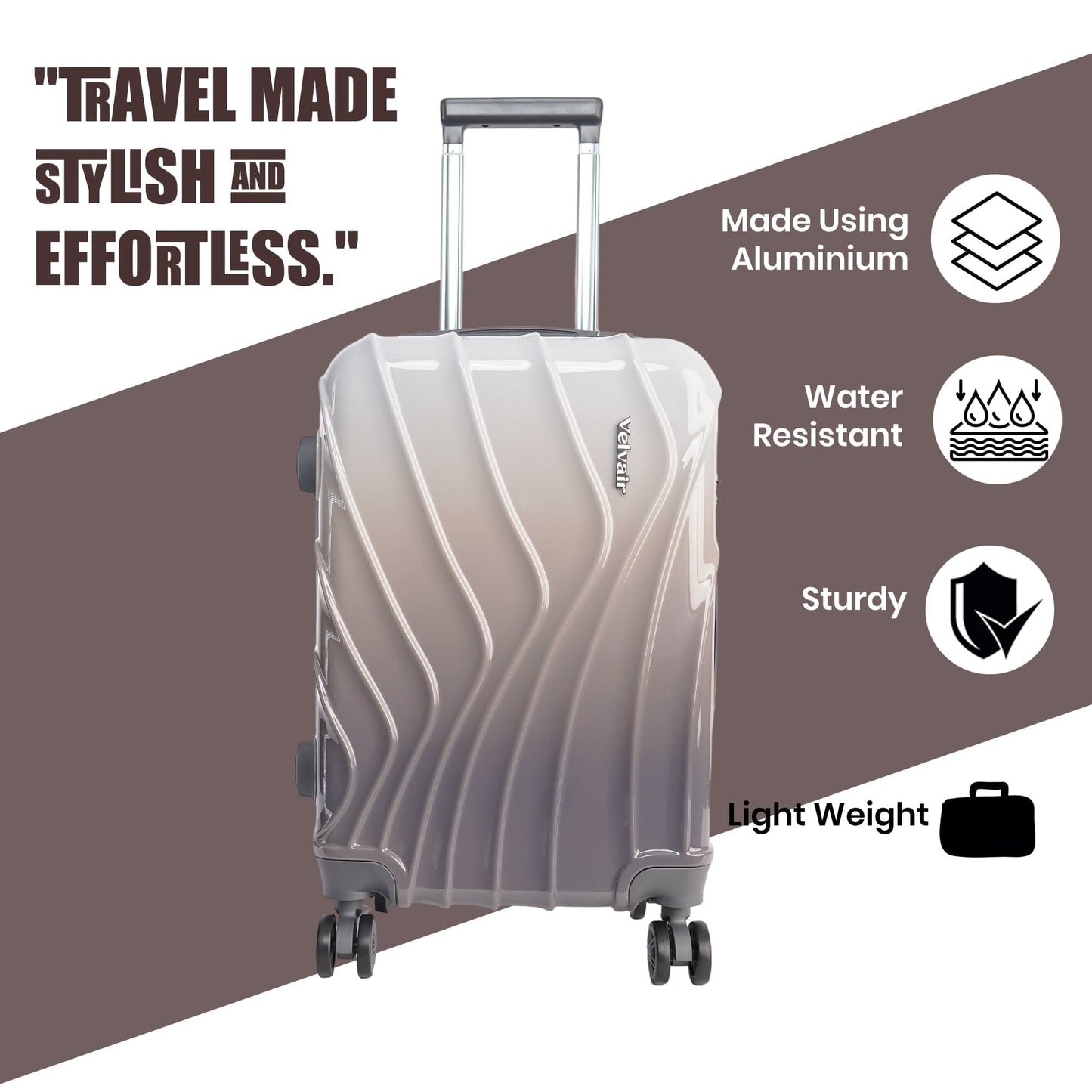 Premium 20” Hard Shell Luggage – Elegant Gold Trolley Bag
