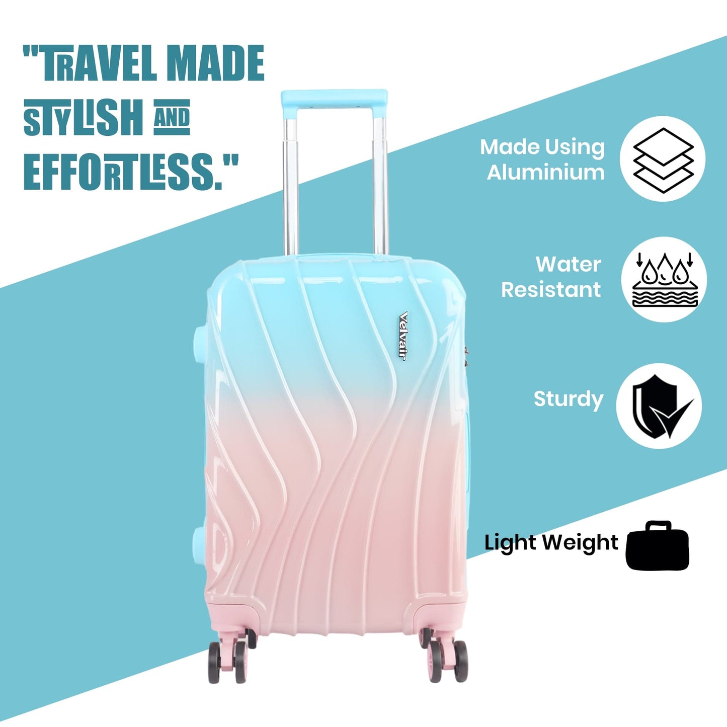 Premium 20” Hard Shell Luggage – Elegant Gold Trolley Bag