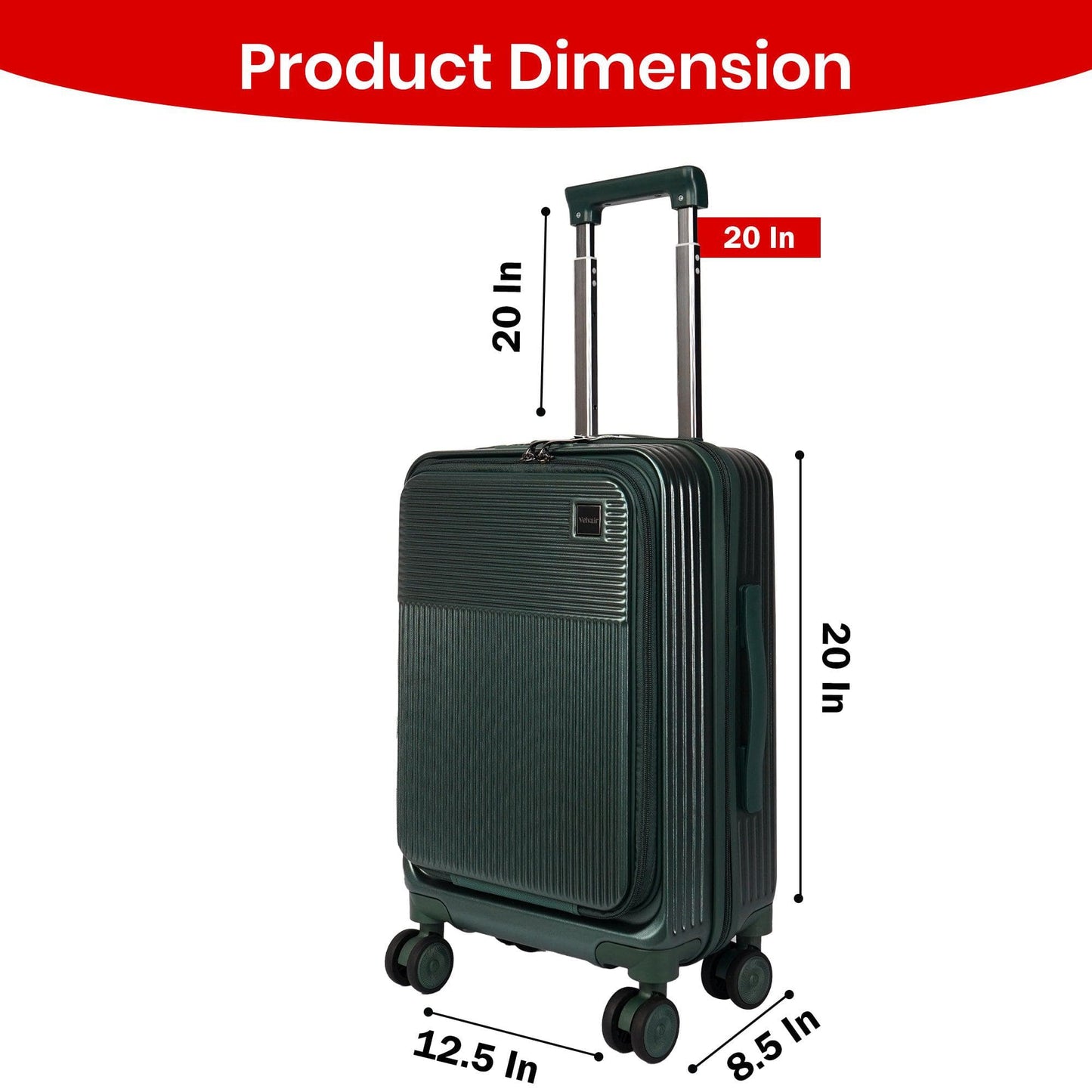 Velvair Luggage: Travel Made Stylish and Effortless 20" BLACK