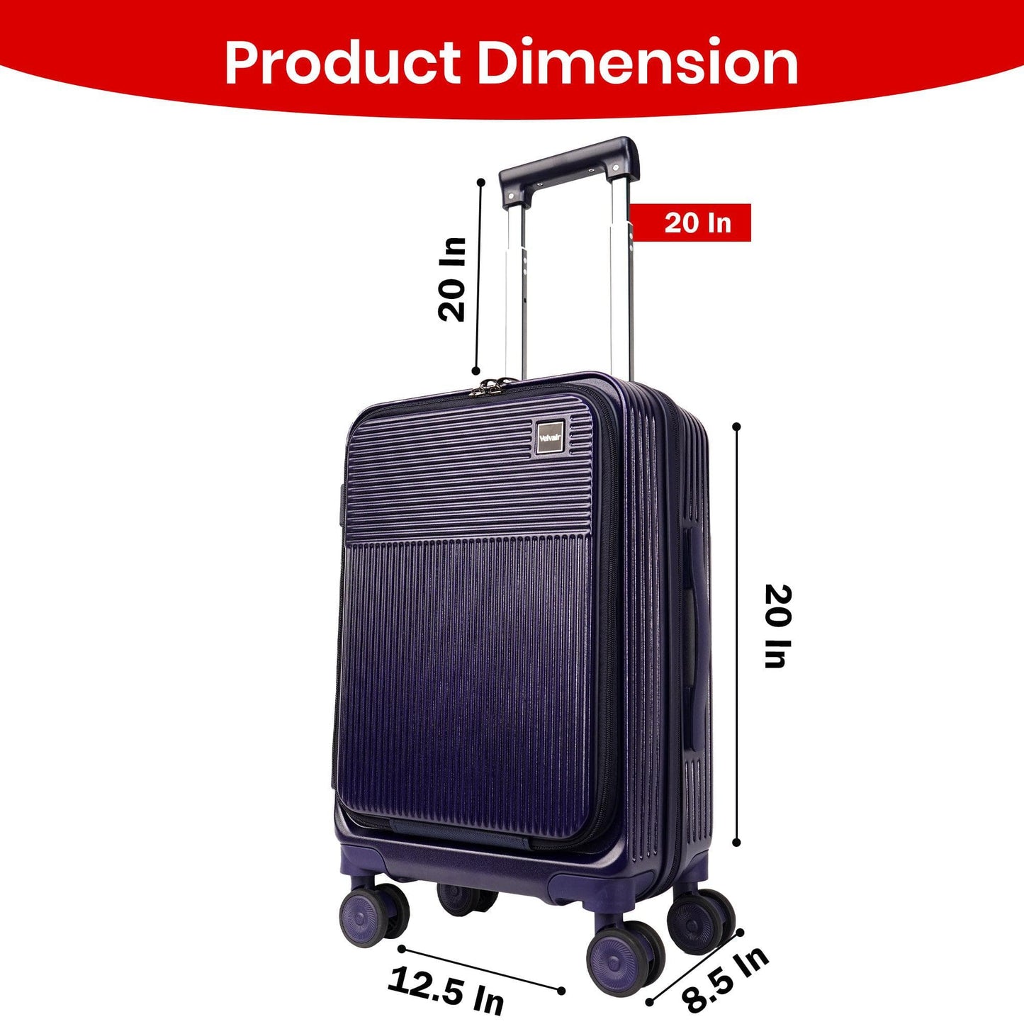 Velvair Luggage: Travel Made Stylish and Effortless 20" BLACK