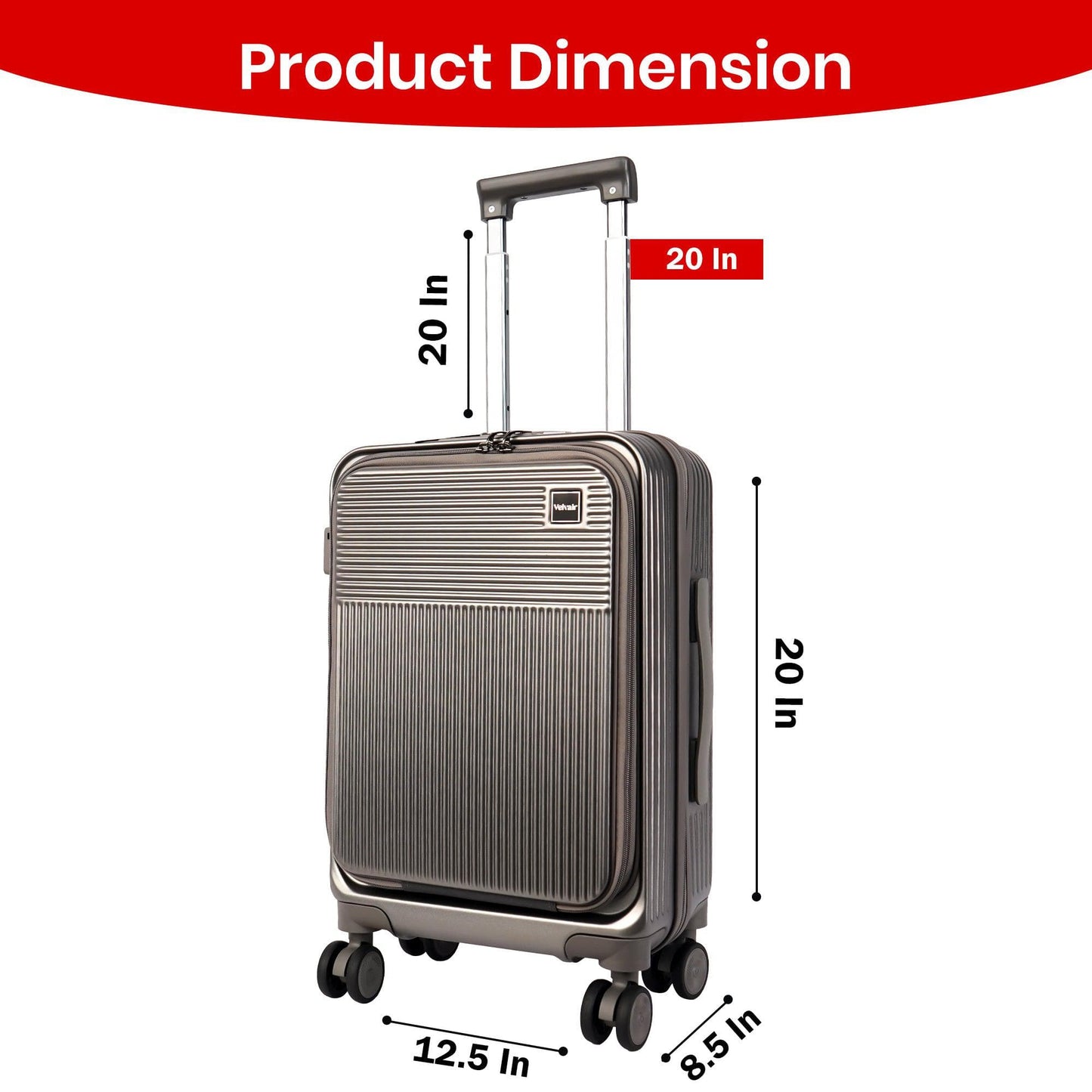 Velvair Luggage: Travel Made Stylish and Effortless 20" BLACK
