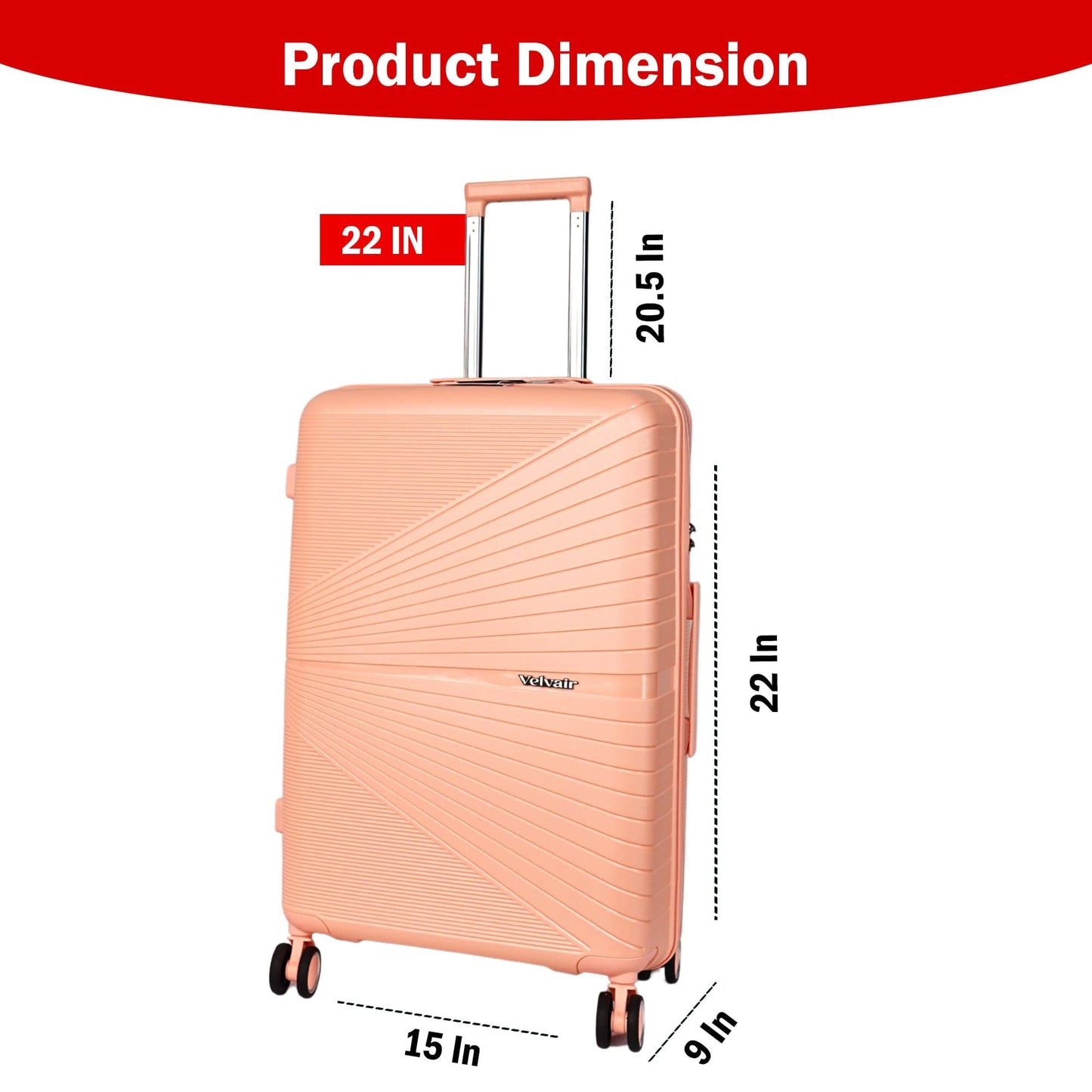 Premium 22” Hard Shell Luggage – Stylish Black Trolley Bag for Travel