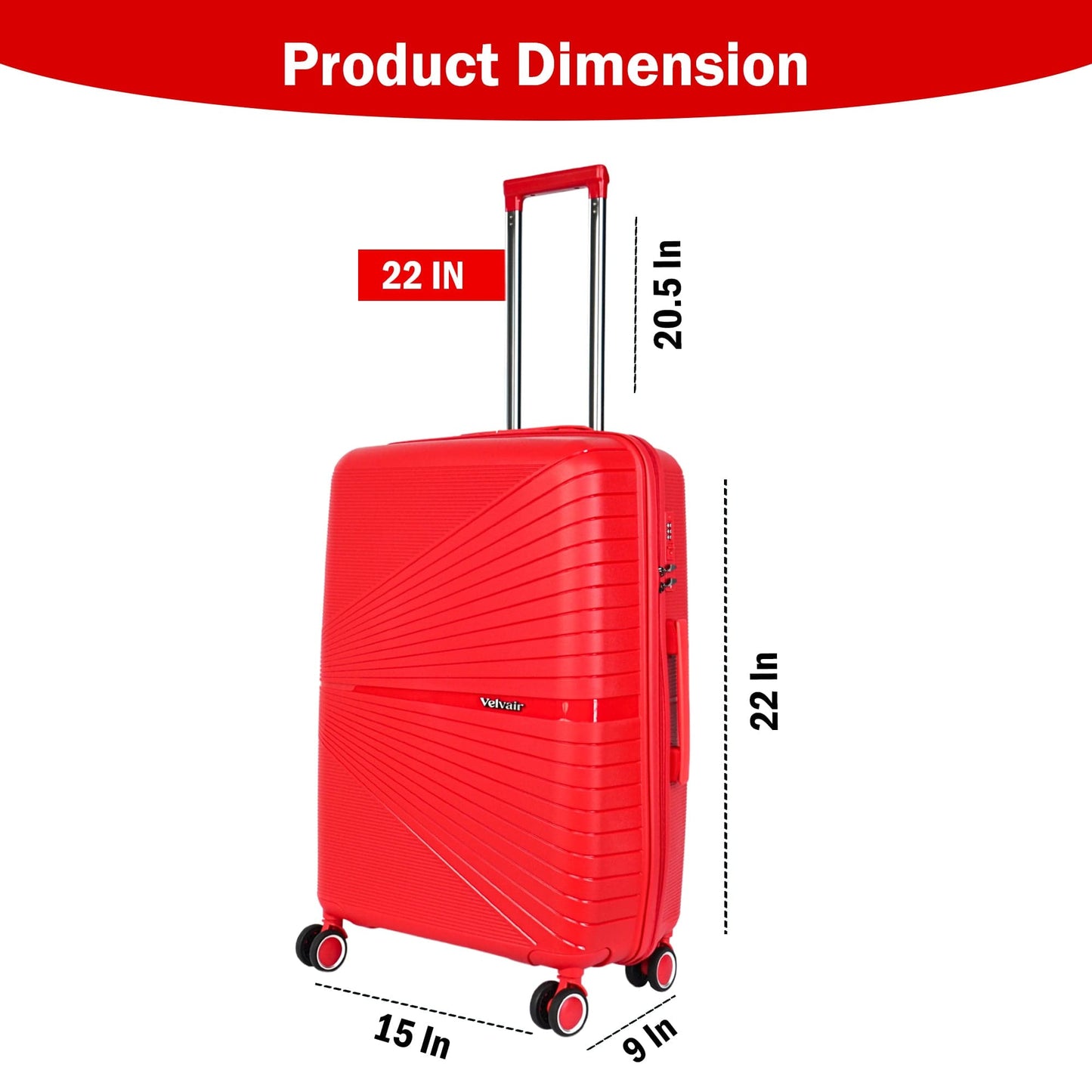 Premium 22” Hard Shell Luggage – Stylish Black Trolley Bag for Travel