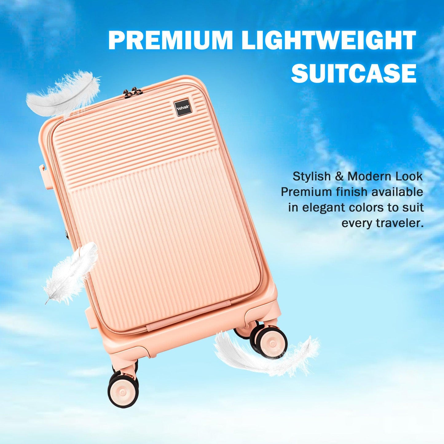 Velvair Luggage: Travel Made Stylish and Effortless 20" BLACK