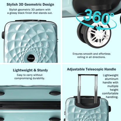 Premium Hard Shell Luggage Set of 3 (20” + 24” + 28”) – Stylish Black Trolley Bag Combo