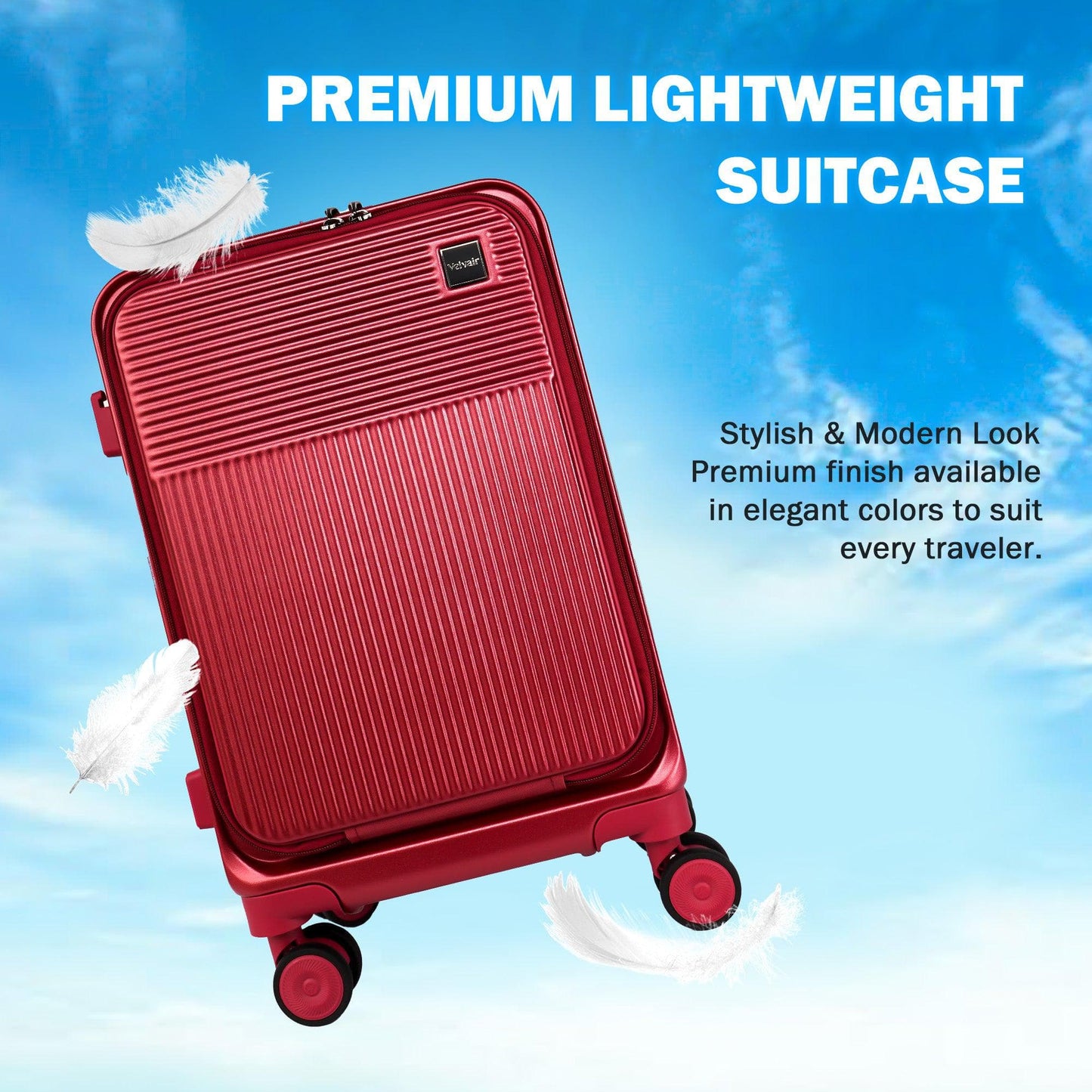 Velvair Luggage: Travel Made Stylish and Effortless 20" BLACK