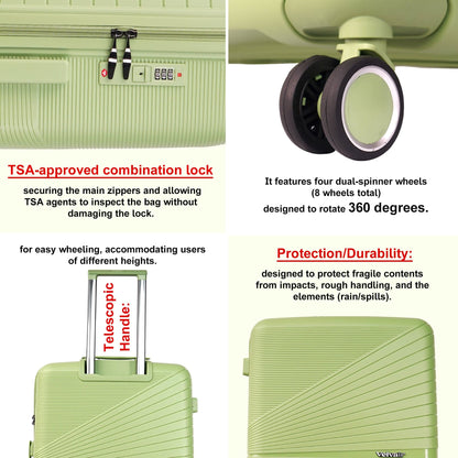 Premium 22” Hard Shell Luggage – Stylish Black Trolley Bag for Travel