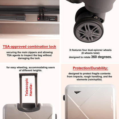 Velvair Luggage — Travel Made Stylish & Effortless  3-Piece Set: 20″ + 24″ + 28″