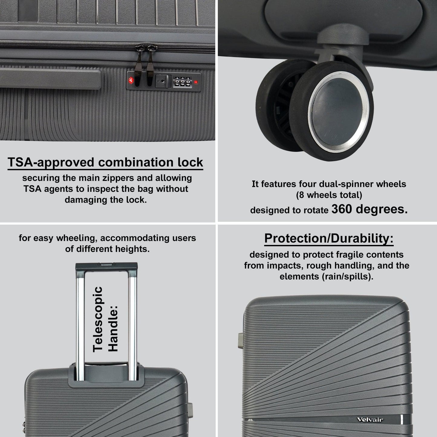 Velvair Luggage: Travel Made Stylish and Effortless 18"+22"+26" SET OF-3