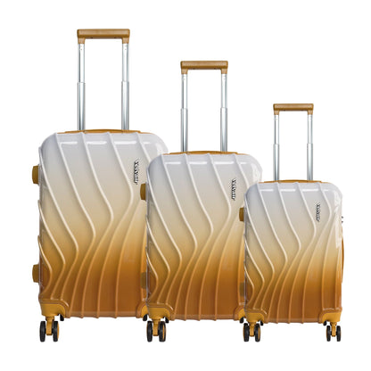 Medium Hard Shell Luggage Set of 3 (20” + 24” + 28”) – Stylish Gold Trolley Bags
