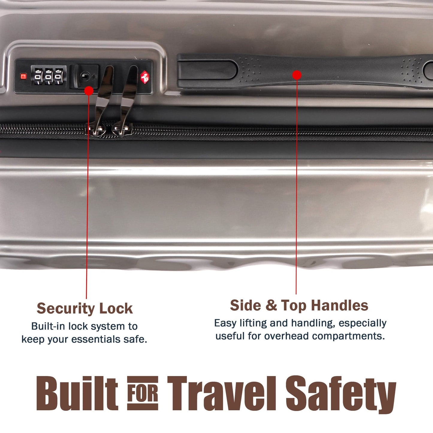 Premium Hard Shell Luggage Set of 3 (20” + 24” + 28”) – Stylish Black Trolley Bag Combo