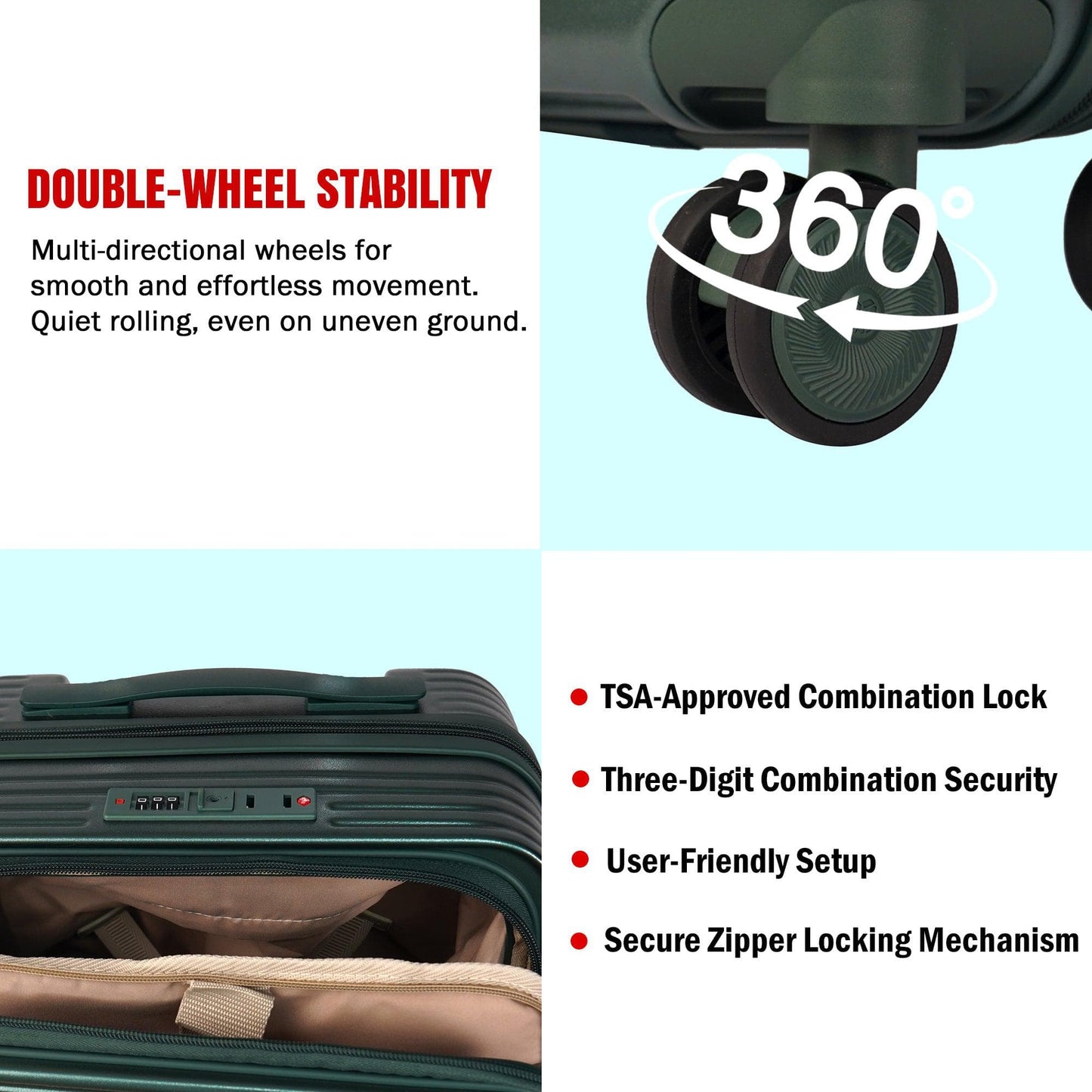 Velvair Luggage: Travel Made Stylish and Effortless 20" BLACK