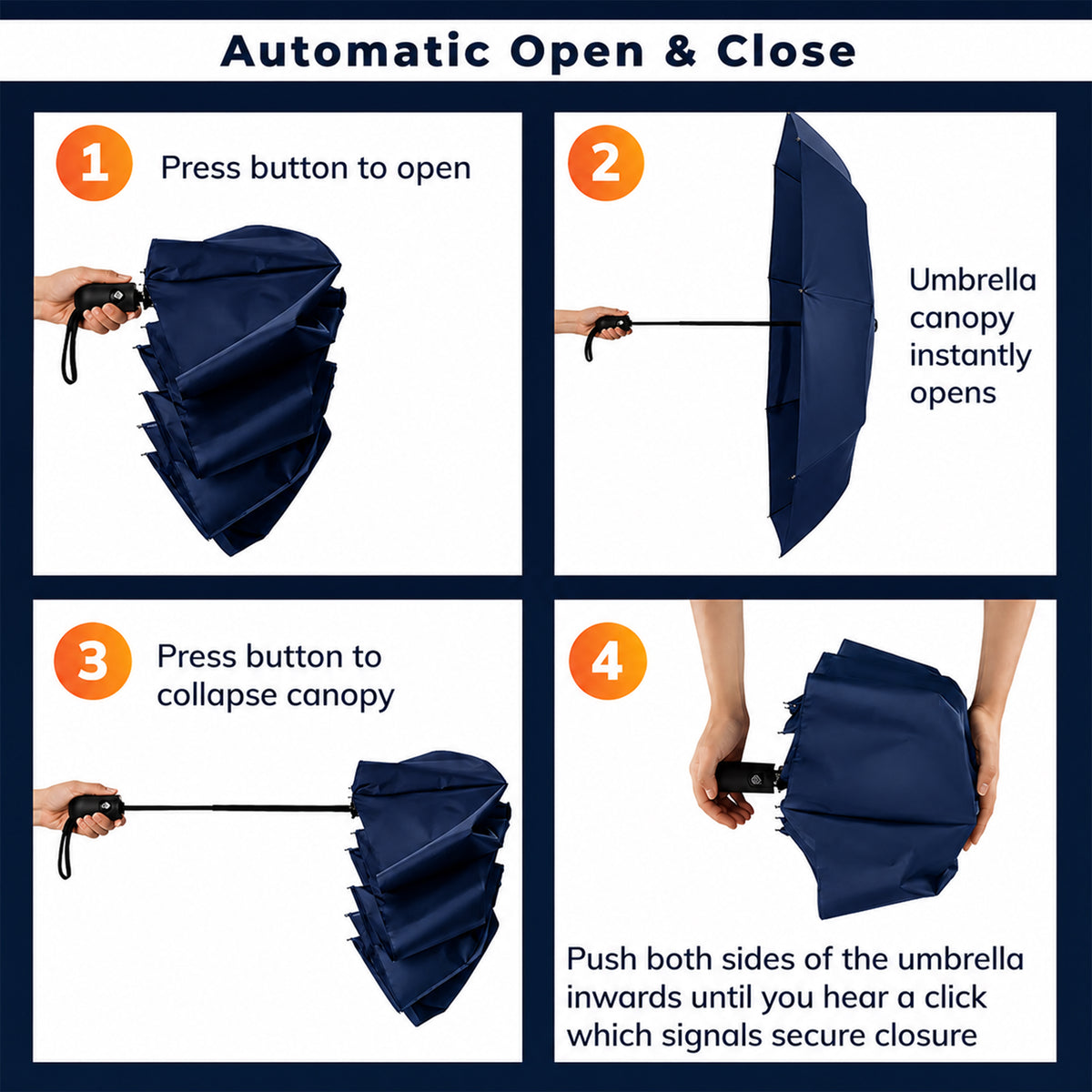PrimePick 3-Fold Compact Travel Umbrella
