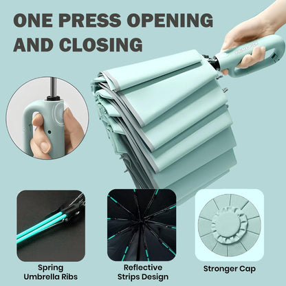 Prime Pick Compact Travel Umbrella With Reflective Strip