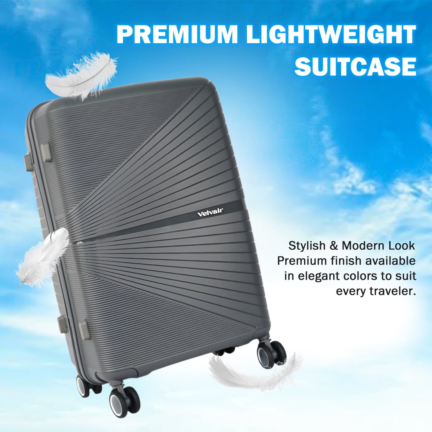 Premium 22” Hard Shell Luggage – Stylish Black Trolley Bag for Travel