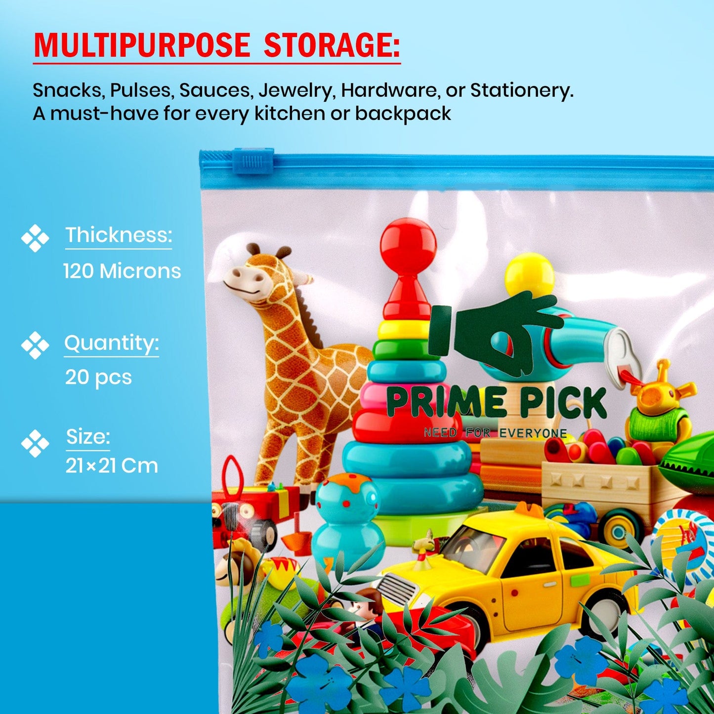 Prime Pick Leakproof & Multipurpose Zip Covers