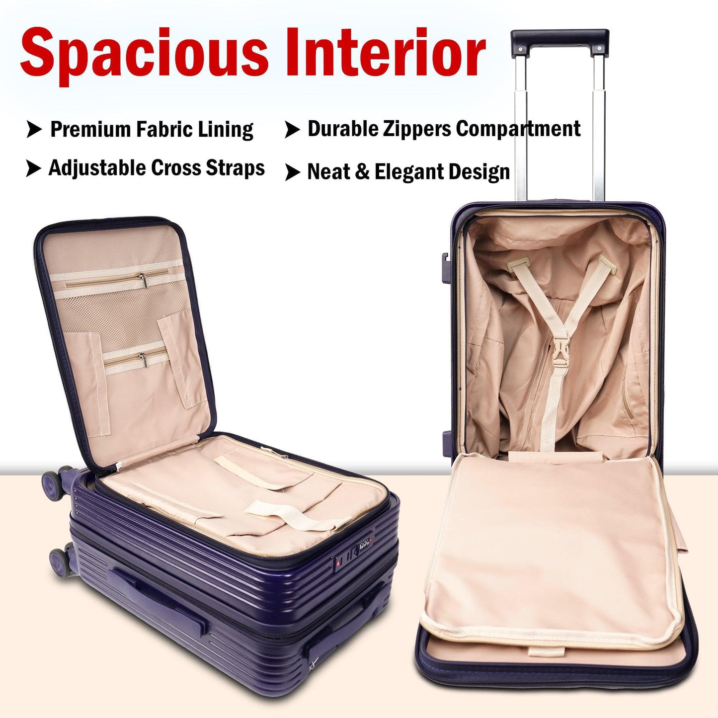 Velvair Luggage: Travel Made Stylish and Effortless 20" BLACK