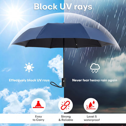 PrimePick 3-Fold Compact Travel Umbrella