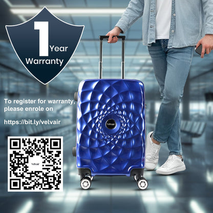 Premium Hard Shell Luggage Set of 3 (20” + 24” + 28”) – Stylish Black Trolley Bag Combo