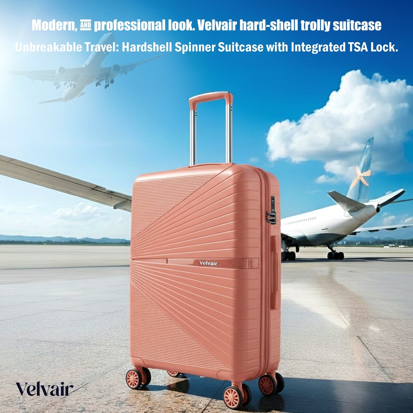 Premium 22” Hard Shell Luggage – Stylish Black Trolley Bag for Travel