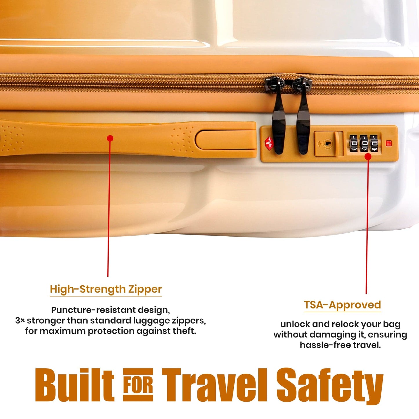 Premium 20” Hard Shell Luggage – Elegant Gold Trolley Bag