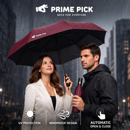 PrimePick 3-Fold Compact Travel Umbrella