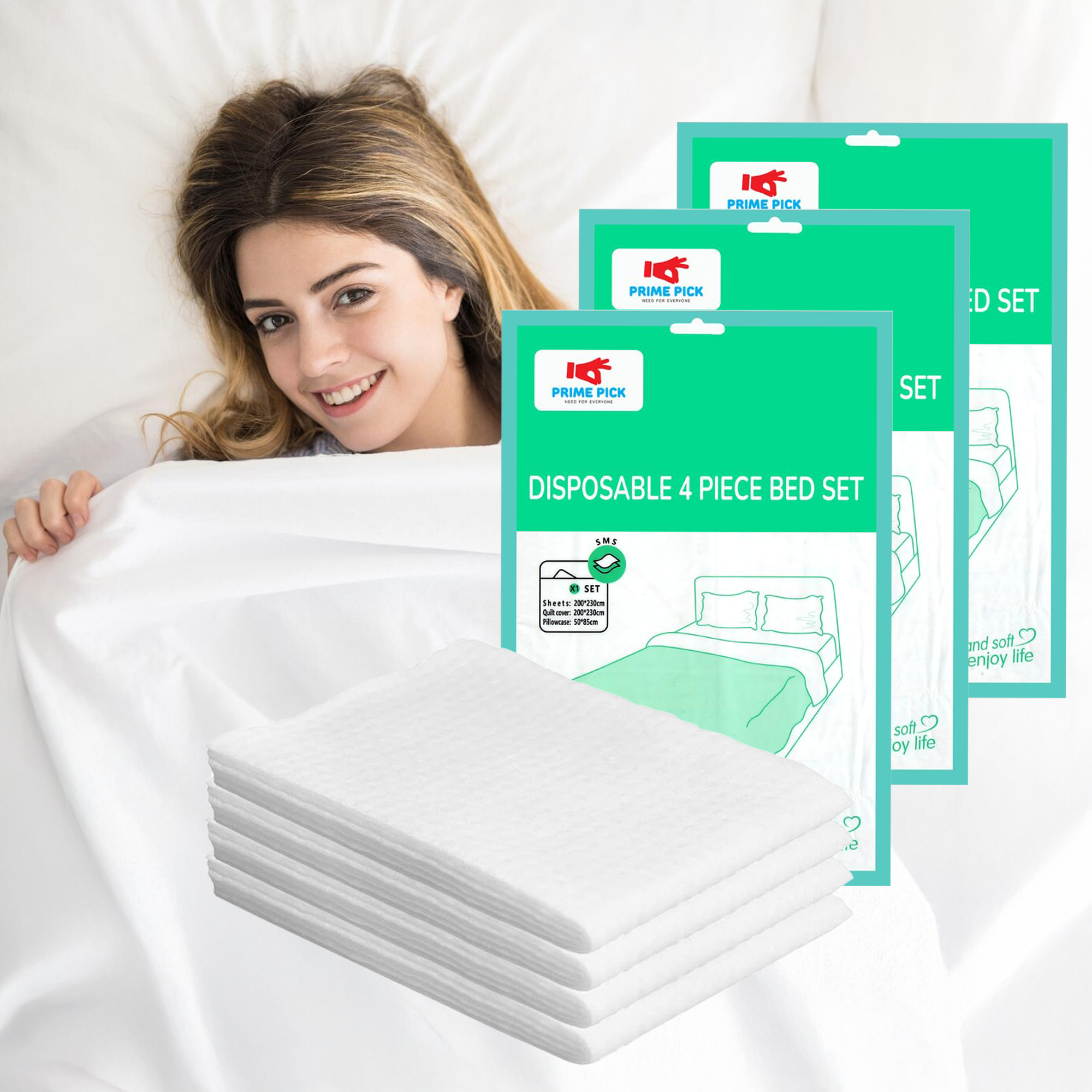 Prime Pick Cotton Solid Disposable Bed Sheet