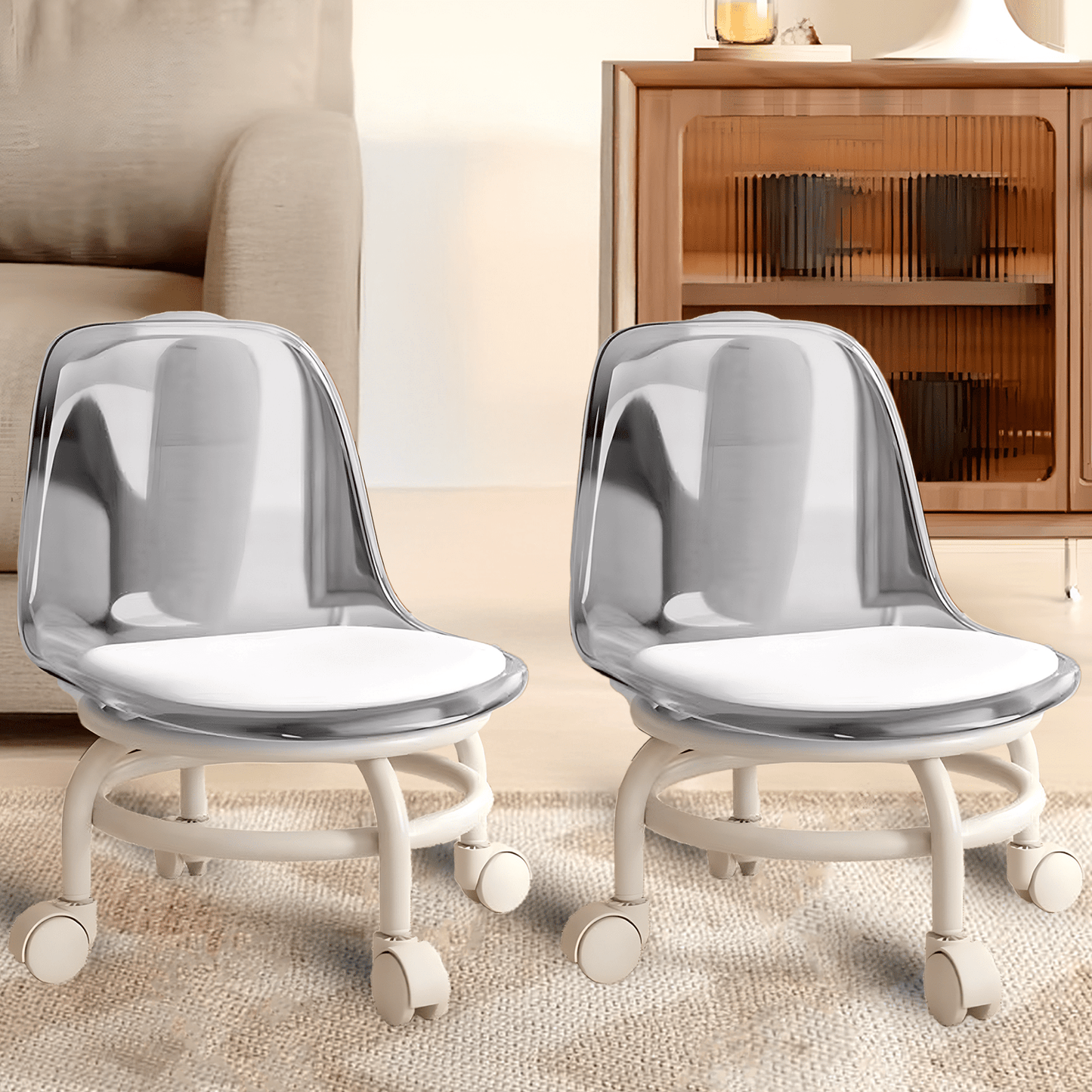 Prime Pick Acrylic 360° Rotatable Transparent Chair For Kids