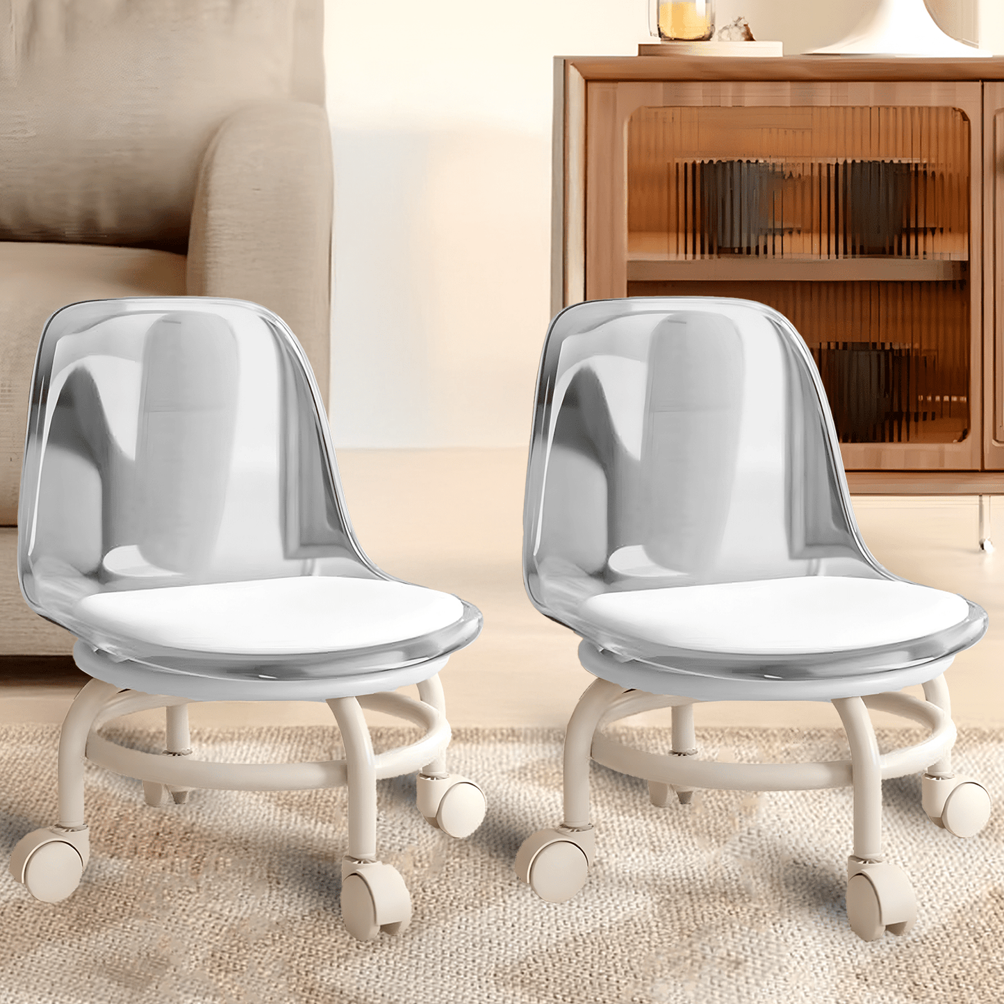 Prime Pick Acrylic 360° Rotatable Transparent Chair For Kids