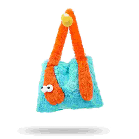 Terry Fur Shopper Bag, Soft Plush Cozy Faux Fur Bag, Hot Tote Bags for Women, Lightweight & Durable Everyday Shoulder Bag - Cute Furry with Unique Vibrant Design