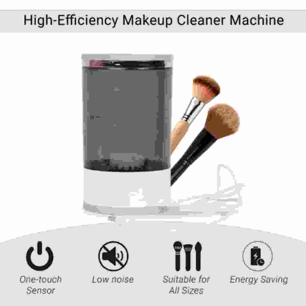 Makeup Brush Cleaner Machine, Electric Cosmetic Beauty Makeup Brushes with Brush Protective Cover and Cleaning Mat, Auto-Rotating Brush Cleaner Deep Cleaning