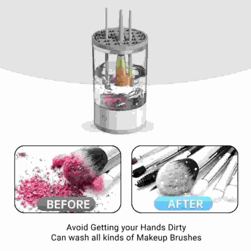 Makeup Brush Cleaner Machine, Electric Cosmetic Beauty Makeup Brushes with Brush Protective Cover and Cleaning Mat, Auto-Rotating Brush Cleaner Deep Cleaning