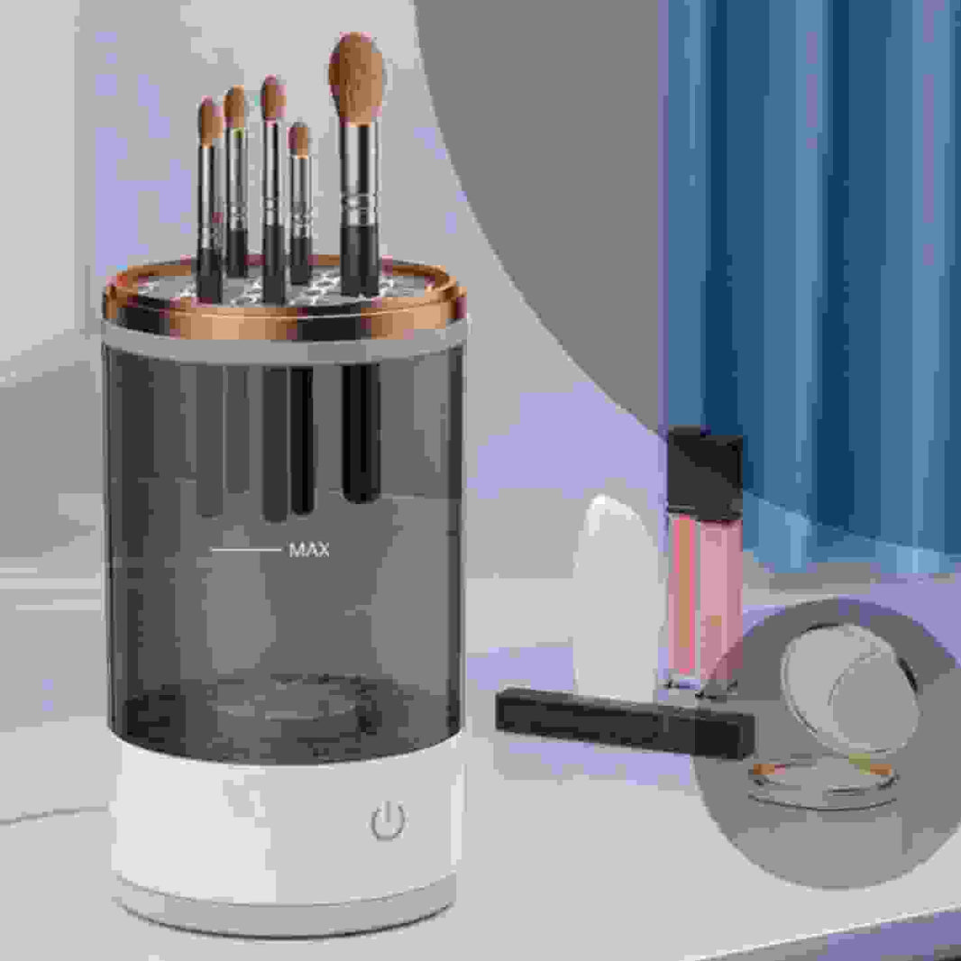 Makeup Brush Cleaner Machine, Electric Cosmetic Beauty Makeup Brushes with Brush Protective Cover and Cleaning Mat, Auto-Rotating Brush Cleaner Deep Cleaning